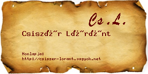 Csiszér Lóránt névjegykártya