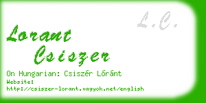 lorant csiszer business card